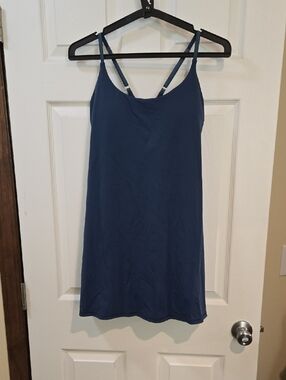 Navy Blue Spaghetti Strap Slip Dress Size L